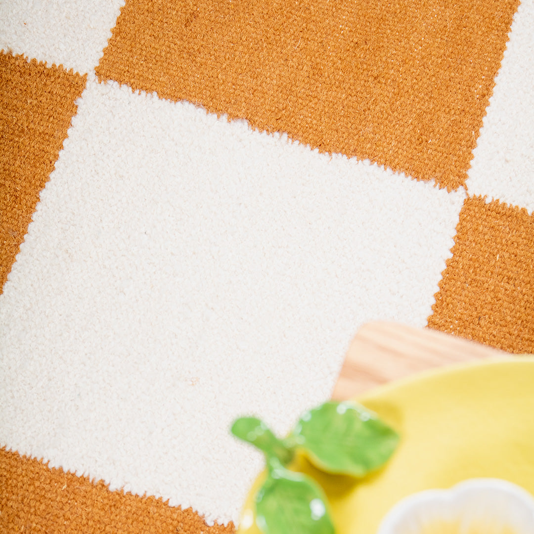 Checkers brent oransje/hvit