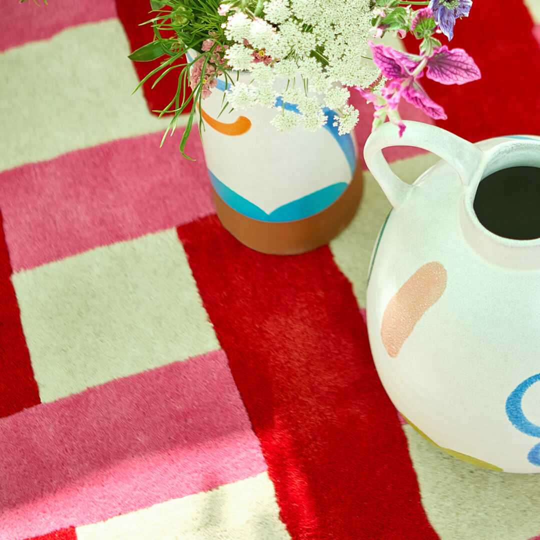 Harlequin Basket Weave coral/rose