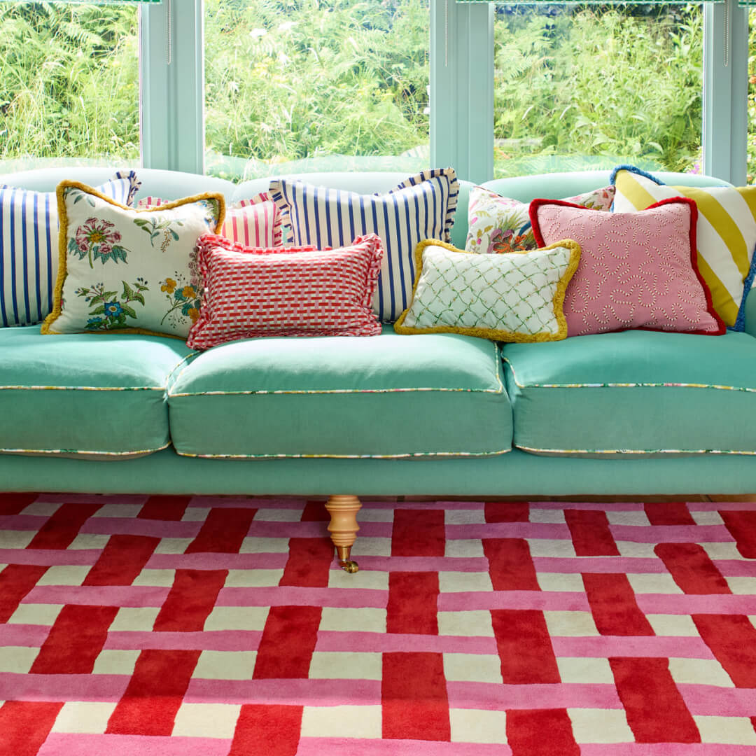 Harlequin Basket Weave coral/rose