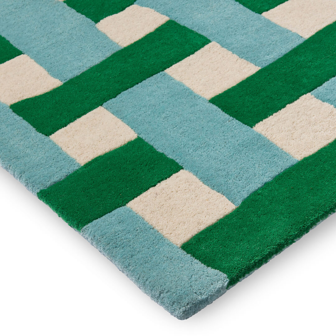 Harlequin Basket Weave emerald/aquamarine