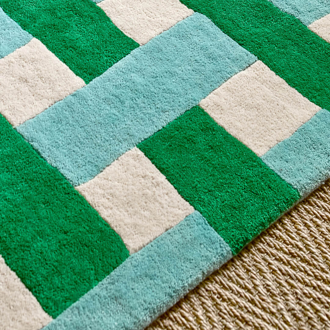 Harlequin Basket Weave emerald/aquamarine