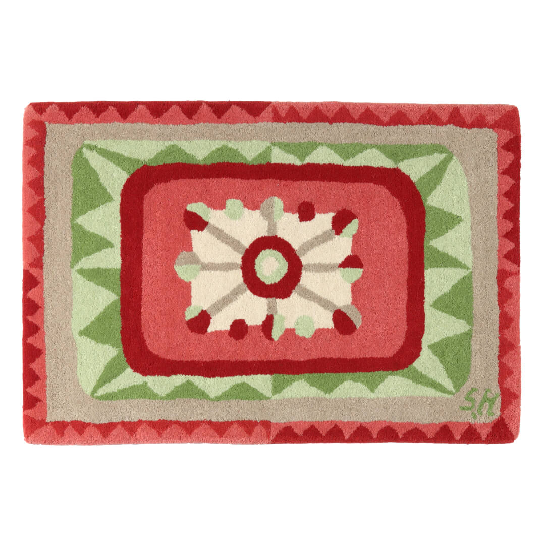 Zigzag rød dørmatte