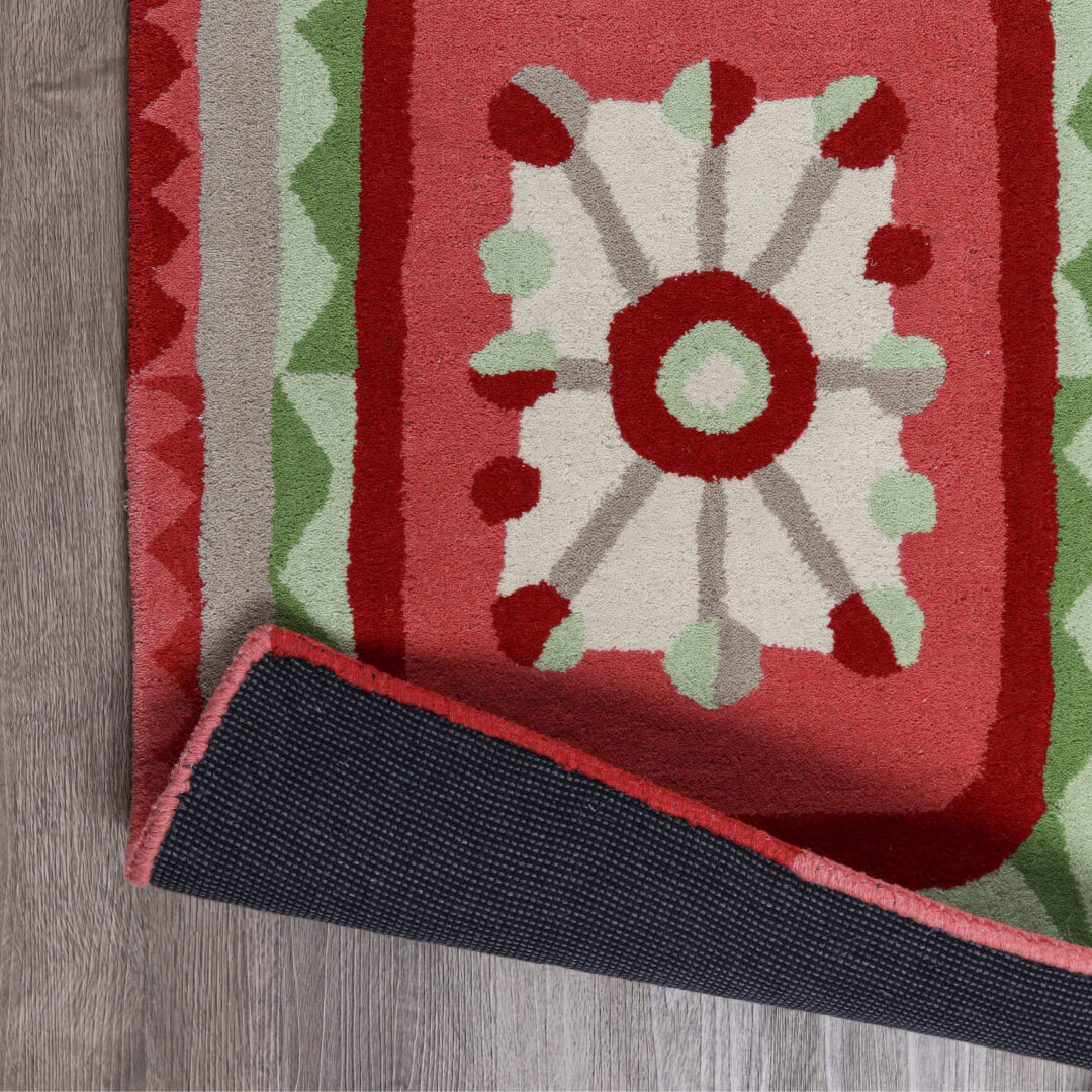 Zigzag rød dørmatte