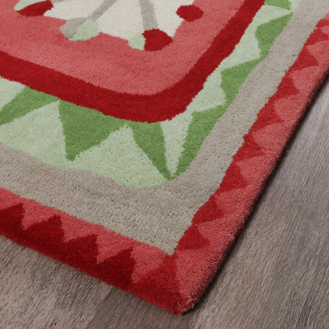 Zigzag rød dørmatte